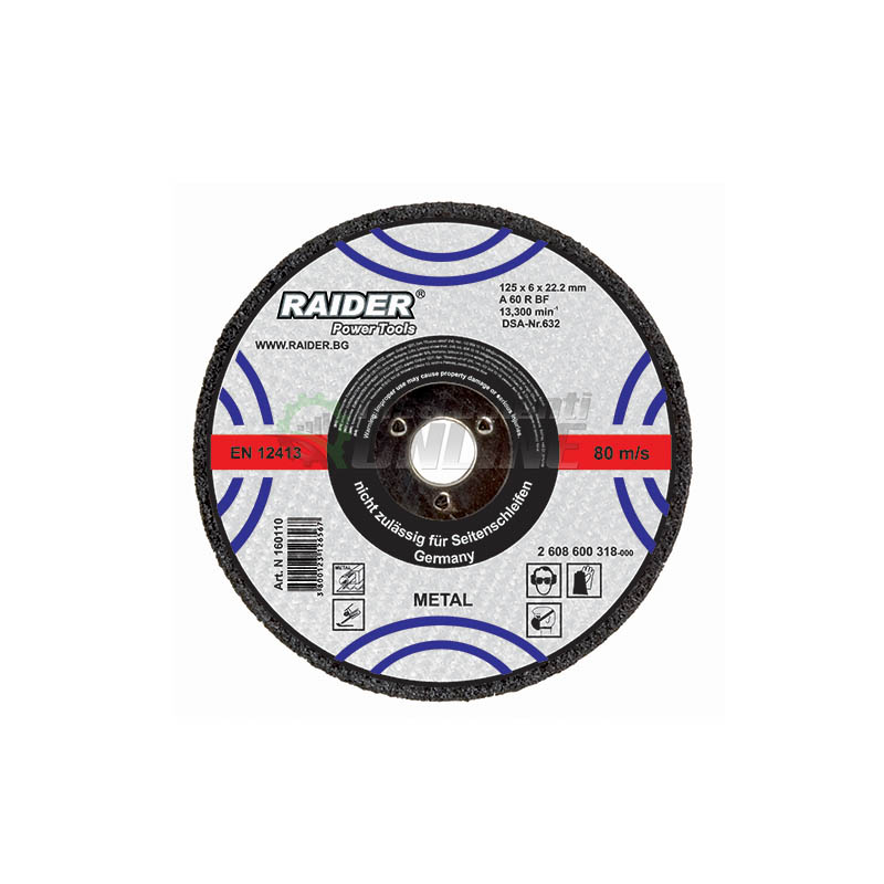 Диск за метал, диск за ъглошлайф, диск raider, 125 х 1,0 х 22,2 мм, Raider