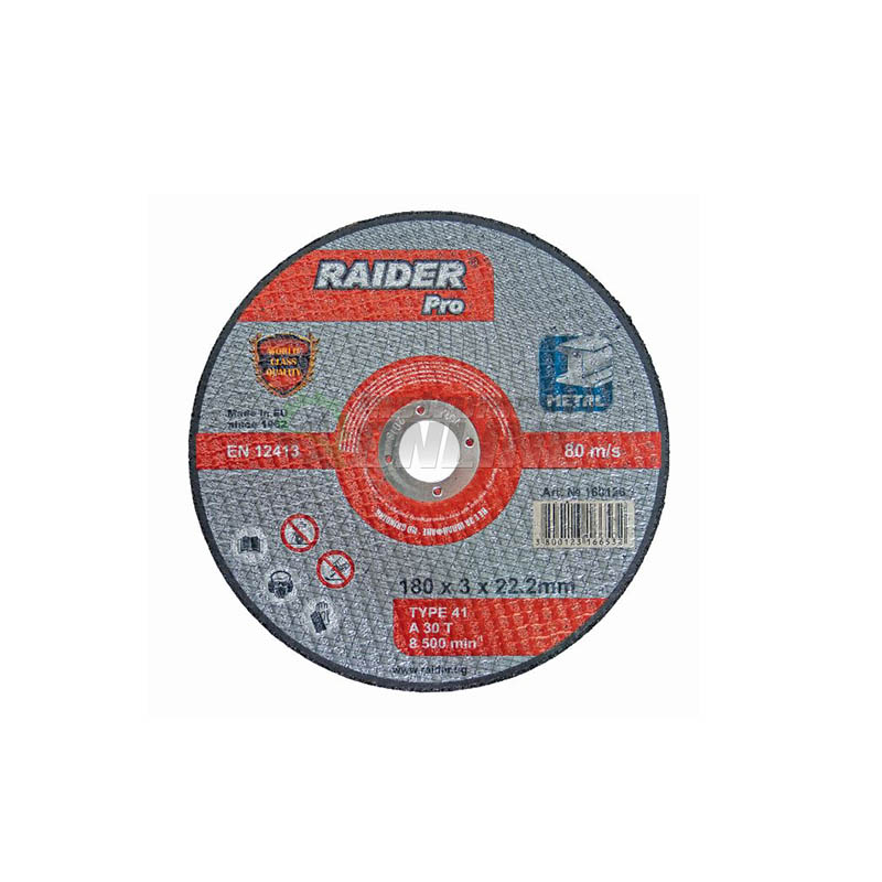 Диск за метал, диск за ъглошлайф, диск raider, 180 х 3.0 х 22.2 мм, Raider, rdp