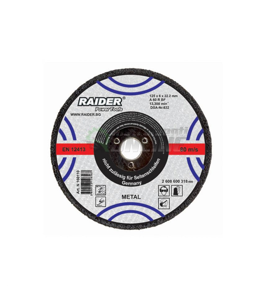 Диск за метал, диск за ъглошлайф, диск raider, 180 х 3.20 х 22.2 мм, Raider